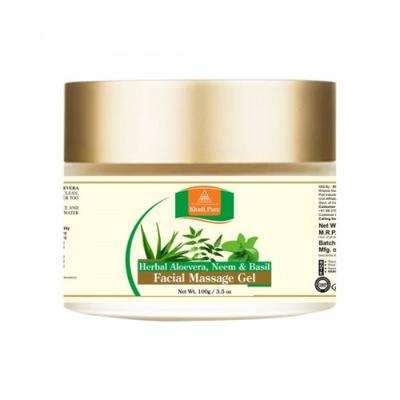 Khadi Pure Herbal Facial Massage Gel - Aloevera Neem & Basil 100 gm - Face Gels