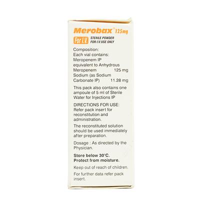 Merobax 125mg Injection 1'S - Bacterial Infections-OBL