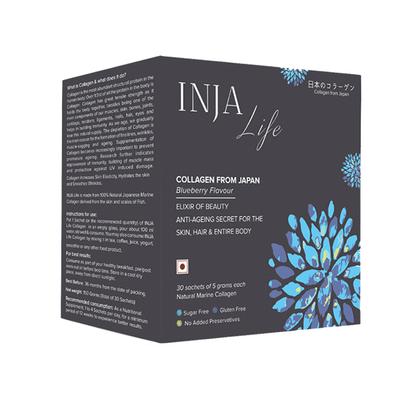 INJA Life Collagen Sachet - Blueberry Flavour (Pack of 30 x 5 gm) (N) - Hair & Skin