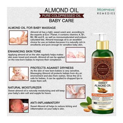 Morpheme Remedies Remedies Pure Sweet Almond Coldpressed Oil For Hair, Skin 120 ml - Hair Oils