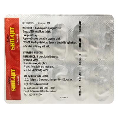 Dabur Shilajit Capsule 10's - Pure Herbs