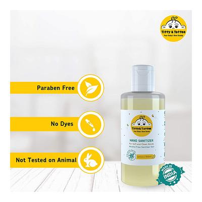Tiffy & Toffee 99% Water Baby Wet Wipes (Pack of 3 x 80's) + Non-Alcoholic Hand Sanitizer - Lemon 100 ml - Diapers & Wipes