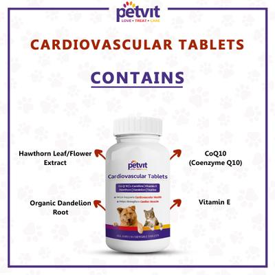 Petvit Cardiovascular Chewable Tablets 60's - Petfood