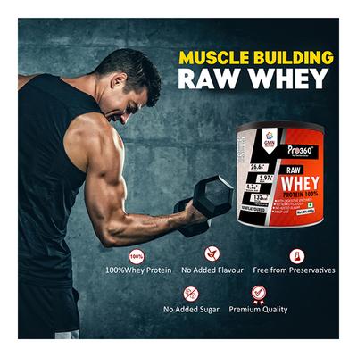 Pro360 Raw Whey Protein Powder - Unflavoured 400 gm - Whey Proteins