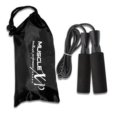 MuscleXP Skipping Rope (Jumping Rope) with Foam Handles - Black 1's - Gym Accessories