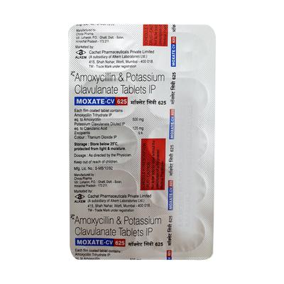 MOXATE CV 625 Tablet 10's - Bacterial Infections-Pen