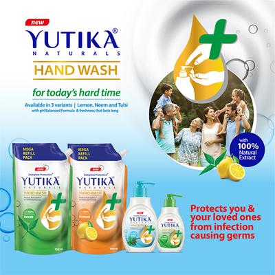 Yutika Liquid Hand Wash Refill Pack - Lemon 750 ml - Hand Wash & Soaps