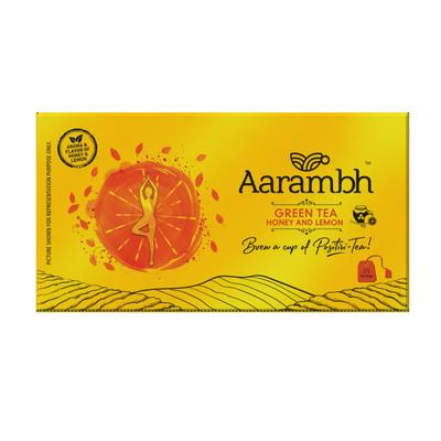 Aarambh Green Tea Bags - Honey and Lemon 25's - Green/Herbal Teas