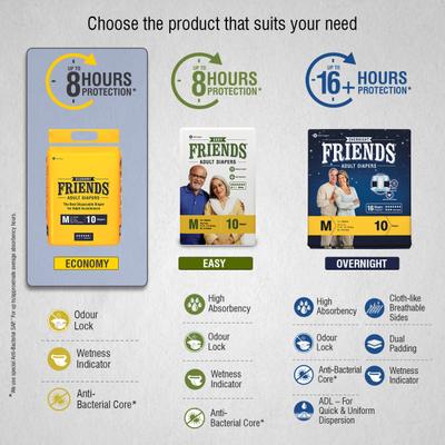 Friends Adult Diapers - Economy (XL) 10's - Adult Diapers & Pads