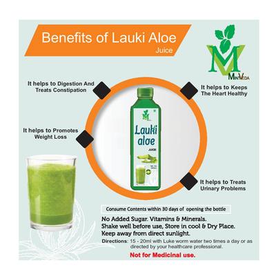 Mint Veda Lauki Aloe Juice 1000 ml - Herbal Dietary Supplement