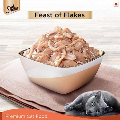 Sheba Feast of Flakes for Cats - Fish with Sasami (Pack of 35 gm x 12) 1's - Petfood