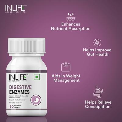 INLIFE Digestive Enzymes Capsules 60's - Digestive Health