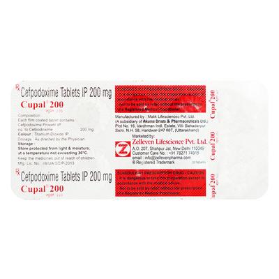 Cupal 200mg Tablet 10'S - Bacterial Infections-Cep