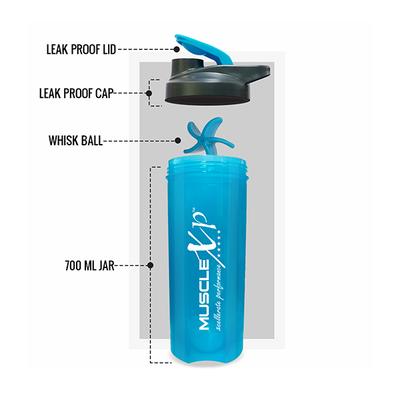 MuscleXP FIT XP Gym Shaker - Blue 700 ml - Workout Essentials