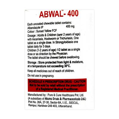 Abwal Tablet 1'S - Parasitic Worms-Ant