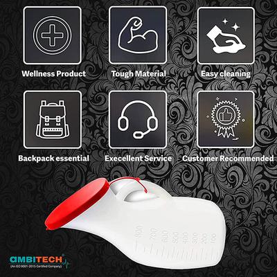 Ambitech Portable Safe Medical Grade Plastic Urine 800 ml Pot (Pack of 2) - Device - S