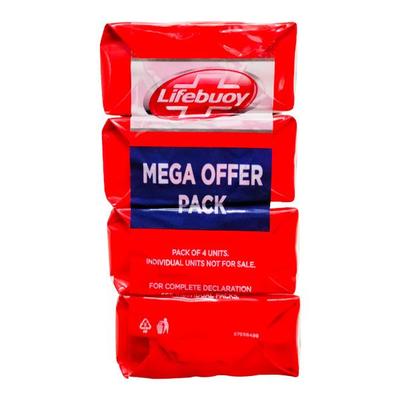 Lifebuoy Total 10 Germ Protection Soap Mega Offer Pack (Pack of 4 x 125 gm) - Soaps