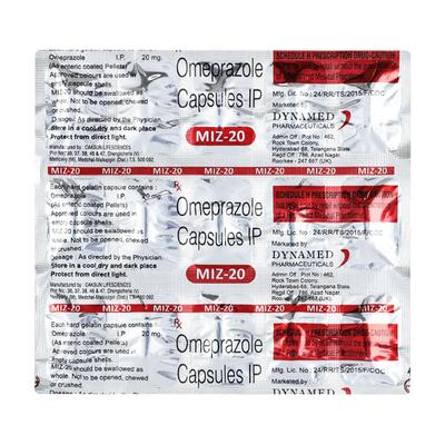 MIZ 20 Capsule 15's - Ulcer/Reflux/Flatulence-Aaa