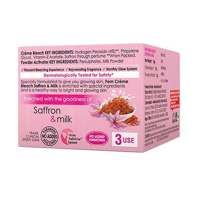 Fem Creme Bleach - Saffron & Milk 8 gm - Face Bleach