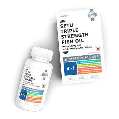 Setu Triple Strength Fish Oil 1200 mg Softgels 60's - Omega Fish Oil Fatty Acids