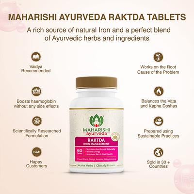 Maharishi Ayurveda Raktda Iron Management Tablet 60's - Speciality Medicines