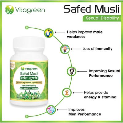 VitaGreen Safed Musli Capsules 60's - Sexual Care