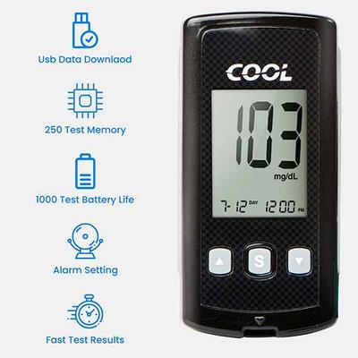 i-Sens Cool Blood Glucometer with Test Strips 10's - Black - Blood Glucose Monitors/Strips