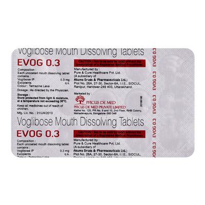 EVOG 0.3 MOUTH DISSOLVING Tablet 15's - Diabetes-Ant