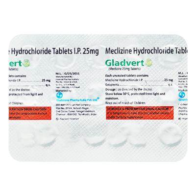 GLADVERT Tablet 15's - Vertigo-Ant