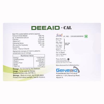 DEEAID CAL Tablet 10's - Supplements-Cal