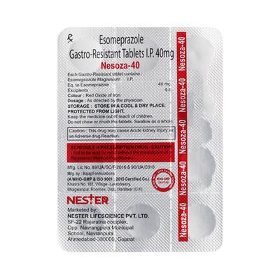 NESOZA 40 Tablet 10's - Ulcer/Reflux/Flatulence-Aaa