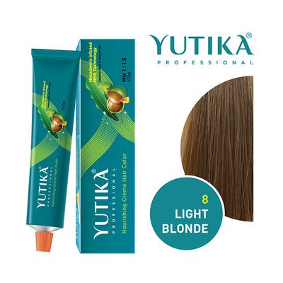 Yutika Creme Hair Color - 8 Light Blonde 100 gm - Crème