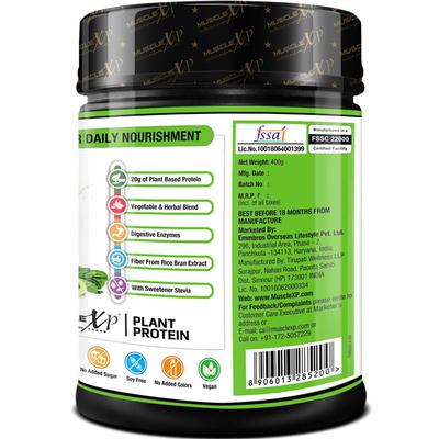 MuscleXP Plant Protein Powder - Chocolate Flavour 400 gm - Workout Essentials