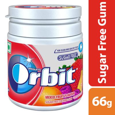 Wrigley's Orbit Chewing Gum (Sugar Free) - Mixed Fruit 66gm - Nutritional Bars