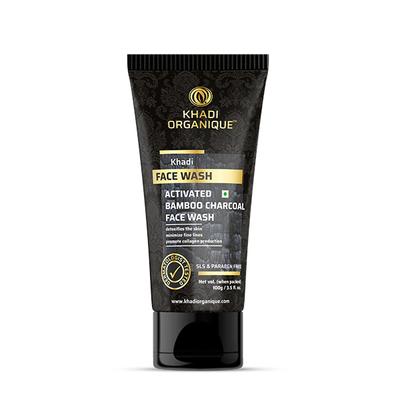 Khadi Organique Khadi Face Wash - Activated Bamboo Charcoal 100 gm - Face Washes