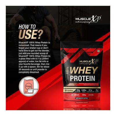 MuscleXP Raw Whey Protein Concentrate 80% Powder - Unflavored 1 kg + Shaker 1's - Whey Proteins