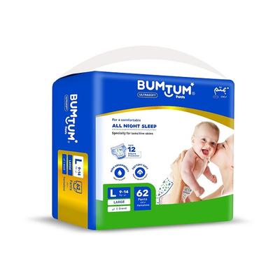 Bumtum Ultrasoft Baby Diaper Pants (L) 62's - Diapers & Wipes