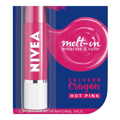 Nivea Color On Lip Crayon Hot Pink 3 gm - Lip Balms