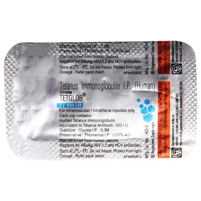 Tetglob 500IU Injection 1's - Immunoglobulins-Vac
