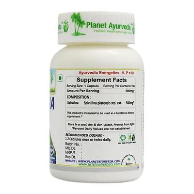 Planet Ayurveda Spirulina Capsules 60's - Speciality Medicines