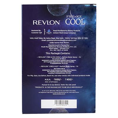 Revlon Fire & Ice Parfum Body Spray Pack Of 3 Combo (Fire & Ice Cool Parfum Body Spray + Fire & Ice Cool Parfum Body Spray + Fire & Ice Redparfum Body Spray 100 Ml - Deodorants/Roll-Ons