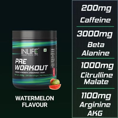 Inlife Pre Workout Powder - Watermelon Flavour 200 g - Workout Essentials