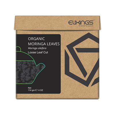 Elixings Organics Tea Ingredient Loose Leaf Cut - Moringa Leaves 114 gm - Teas