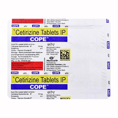 Cope 10mg Tablet 10'S - Allergies-Ant