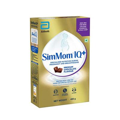 SimMom IQ+ Premium Chocolate Flavour Nutritional Powder 400 gm (Refill ...