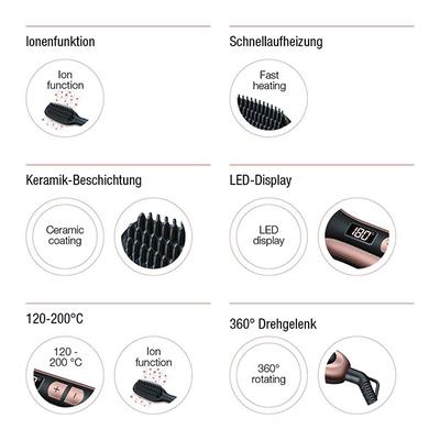 Beurer Beauty Style Pro Hair Straightening Brush (HS60) - Black - Straighteners