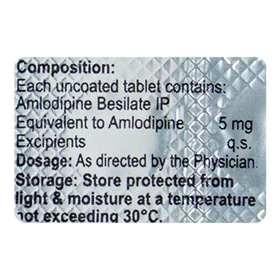 Amlomed 5mg Tablet 10'S - Hypertension-Cal