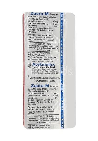 Zacra M Tablet 10'S - Allergies-Ant