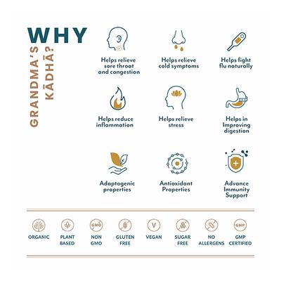 Wellbeing Nutrition Grandma's Kadha Ayurvedic Tea Effervescent Tablet (Pack of 6 x 15's) - General Health