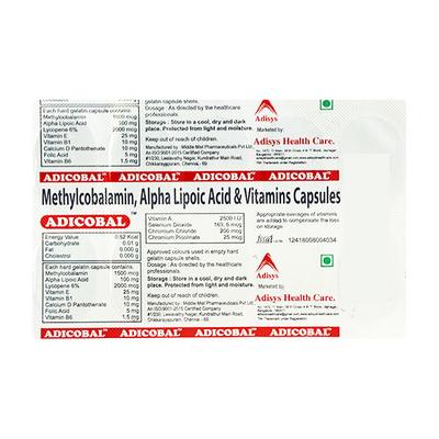 ADICOBAL Capsule 10's - Supplements-Vam